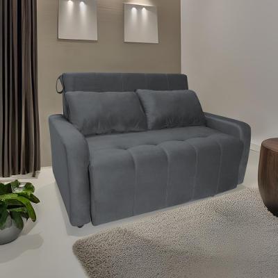 Sofá Cama Para Sala De Estar Amora New Veludo Matrix - Chumbo Chumbo