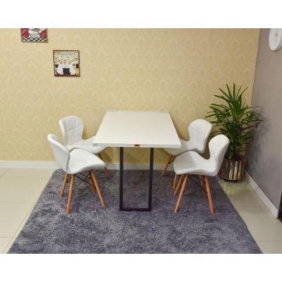 Conjunto Mesa Dobrável Retrátil 120x75 Branca e 4 Cadeiras