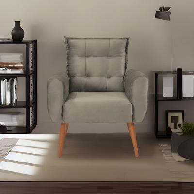 Poltrona Decorativa Para Sala De Estar Quarto E Escritorio Dakota Veludo Matrix - Cappuccino Cappuccino