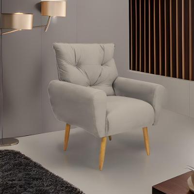 Poltrona Decorativa Para Sala De Estar Quarto E Escritorio Denver Veludo Matrix - Cappuccino Cappuccino
