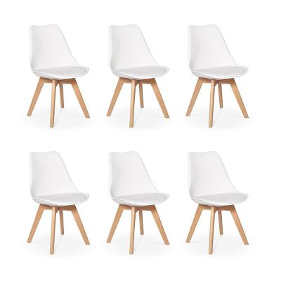 Conjunto 06 Cadeiras Eames Wood Leda Design - Branca