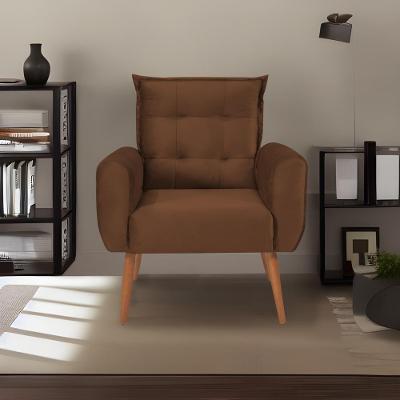 Poltrona Decorativa Para Sala De Estar Quarto E Escritorio Dakota Veludo Matrix - Cobre Cobre