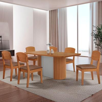 Mesa De Jantar Aspen Cooper 180cm Tampo Mdf Laminado Tork /naturale /off White