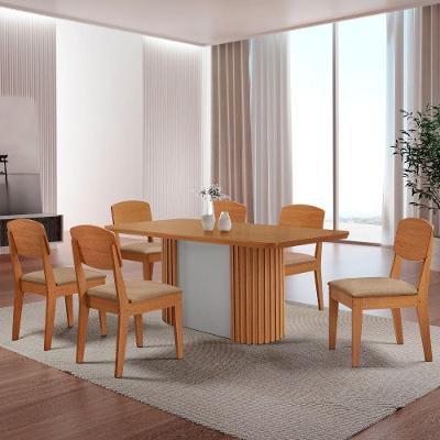 Mesa De Jantar Aspen Cooper 180cm Tampo Mdf Laminado Turim 07/naturale /off White
