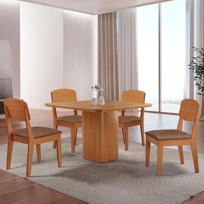 Mesa De Jantar Eloise 90cm Tampo Mdf 4 Cadeiras Copper Tork/naturale