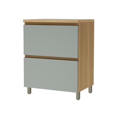 Balcão 1 Porta Basculante 1 Gaveta 70cm 100% Mdf Rainha Nature/verde Nesher