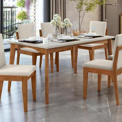 Mesa De Jantar 6 Lugares 160cmx90cm Monalisa Natural/off White Nesher Natural/off White