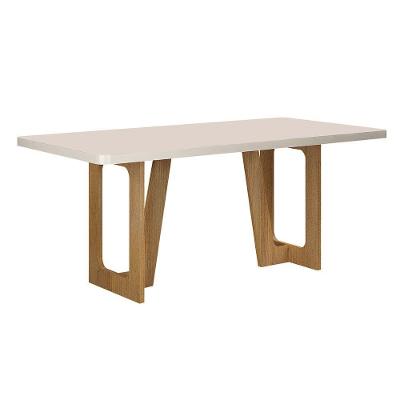 Mesa De Jantar 180cmx90cm Tampo De 25mm Luna Valdemoveis Cinamomo/off White