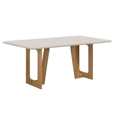 Mesa De Jantar 160cmx80cm Tampo De 25mm Luna Valdemoveis Cinamomo/off White