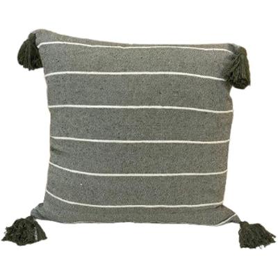 Almofada Pompom Decorativa 45x45cm Verde Militar