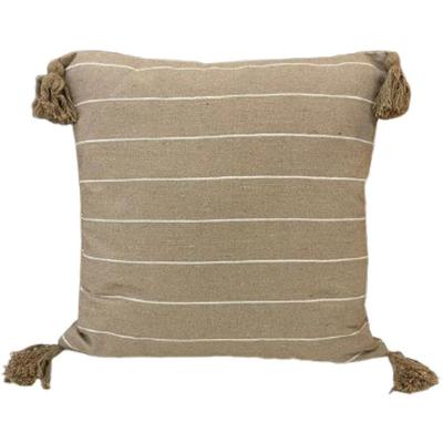 Capa De Almofada Pompom Decorativa 45x45cm Linho