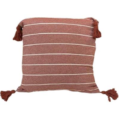 Kit 2 Capa De Almofada Pompom Decorativa 45x45cm Telha