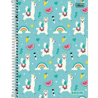 Caderno Espiral Capa Dura Universitário 10 Matérias Show Feminino 160 Folhas Tilibra Estampa 4