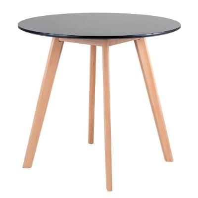 Mesa De Jantar Redonda Leda 80 Cm Preto Preto