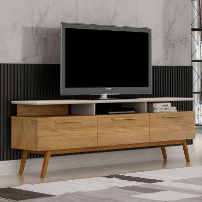 Rack Para Tv São Paulo Até 70 Polegadas 1 Porta Valdemóveis Cinamomo Com Off White