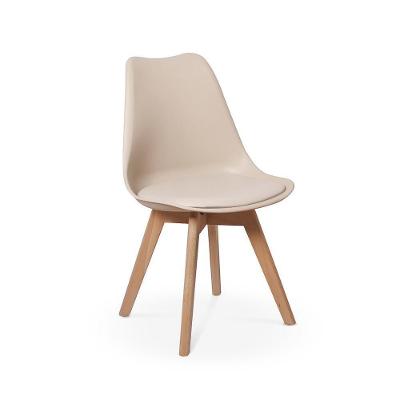 Kit Mesa Jantar Eiffel 90cm Preta + 04 Cadeiras Leda - Nude