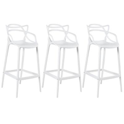 Kit 3 Banquetas Altas Masters Allegra 76 Cm Branco