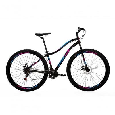 Bicicleta Cazelle Veneza Aro 29, Quadro 15.5, Freio A Disco Dianteiro E Traseiro, 21 Marchas Preto/adesivo Azul/vermelho