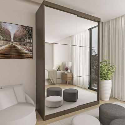 Guarda Roupa Solteiro Lila 2 Portas 6 Espelhos Minastex Freijó