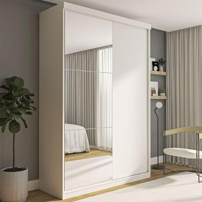 Guarda Roupa Solteiro Salvador Plus 2pts 3 Espelhos Minastex Branco