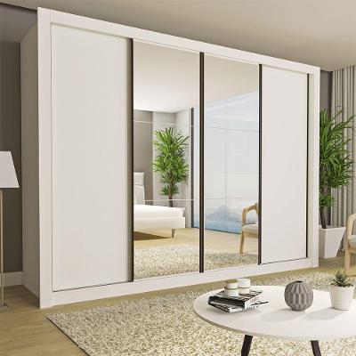 Guarda Roupa Casal Firenze Com 6 Espelhos 4 Portas Minastex Branco