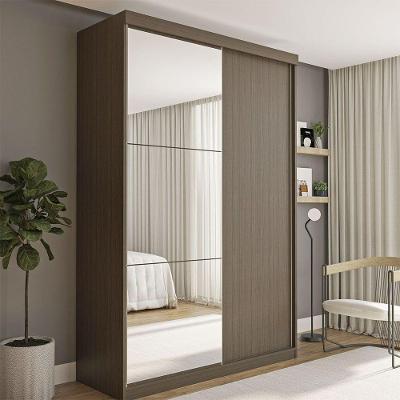 Guarda Roupa Solteiro Salvador Plus 2pts 3 Espelhos Minastex Freijó