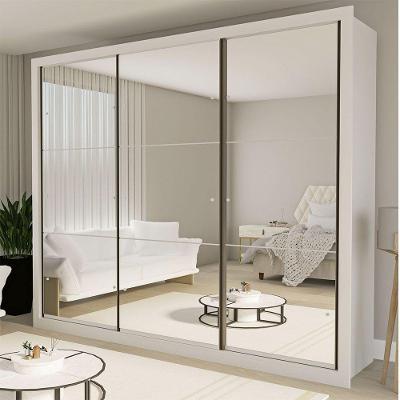 Guarda Roupa Casal Ravena Com 9 Espelho 3 Portas Minastex Branco