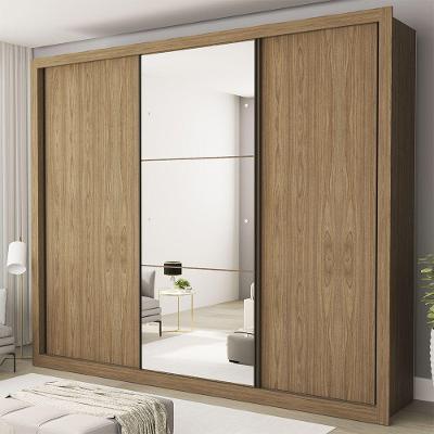 Guarda Roupa Casal Com 3 Espelhos 3 Portas Minastex Carvalho