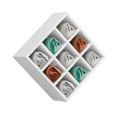 Suporte Porta Toalha Alana Com 9 Nicho Decorativo Multiuso Branco