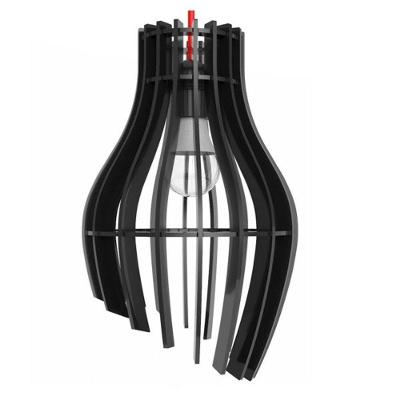Luminária Teto Tipo Pendente Garra Mdf - Completa Cor: Preta
