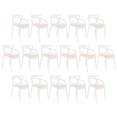 Kit 16 Cadeiras Design Jantar Cozinha Masters Allegra Creme