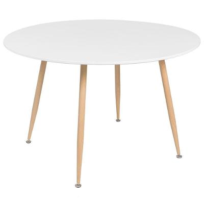 Mesa De Jantar Redonda Clarice 120cm Branco Branco