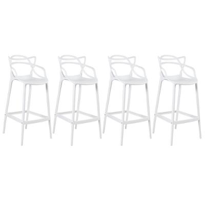 Kit 4 Banquetas Altas Masters Allegra 76 Cm Branco