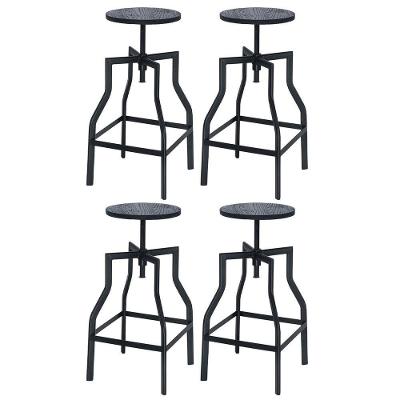 Kit 4 Banquetas Altas Retro Loft Bancada Industrial Turner Preto