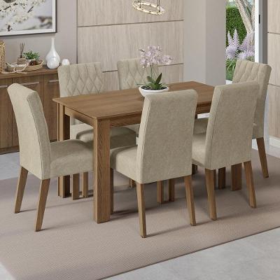 Conjunto Sala De Jantar Mesa Tampo De Madeira 6 Cadeiras Allegro Madesa Rustic/imperial