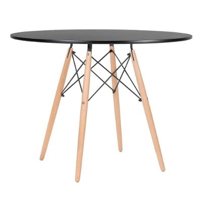 Mesa De Jantar Redonda Eames Eiffel 100 Cm Preto Preto