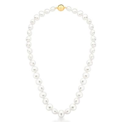 Colar Com Pérolas Ovais Shell Annie Banhado A Ouro Fecho Magnético