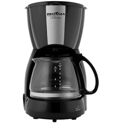 Cafeteira Britânia CP30 Inox Preta Com Jarra De Vidro 220V