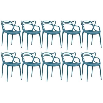 Kit - 10 X Cadeiras Masters Allegra - Turquesa
