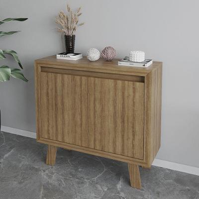 Balcão Para Escritório 90cm Com 2 Portas E 1 Prateleira Amêndoa