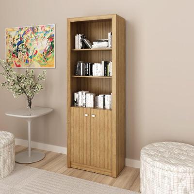 Armário Alto Para Escritório 171,5x60cm Com 2 Portas E 5 Prateleiras Amêndoa