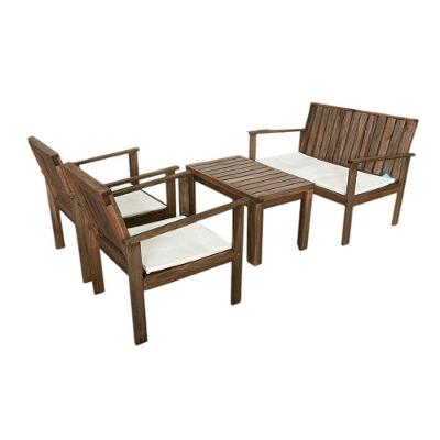Conjunto De Jardim Em Madeira Natural