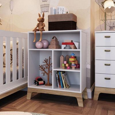 Estante Infantil 4 Nichos Linha Favo De Mel Fm007 - Completa Móveis Branco