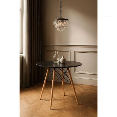 Mesa Elegante Eiffel Eames 80cm Desing Moderno Mdf Alta Qualidade Cor Preto