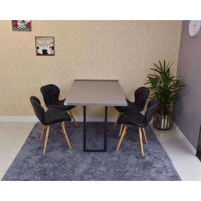 Conjunto Mesa Dobrável Retrátil 120x75 Volpi e 4 Cadeiras Slim Preta