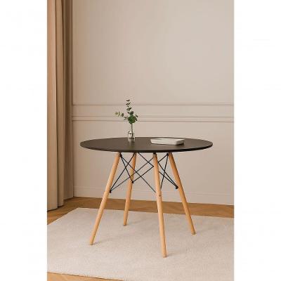 Mesa Elegante Eiffel Eames Redonda 90cm Mdf Alta Qualidade Moderna Cor Preto