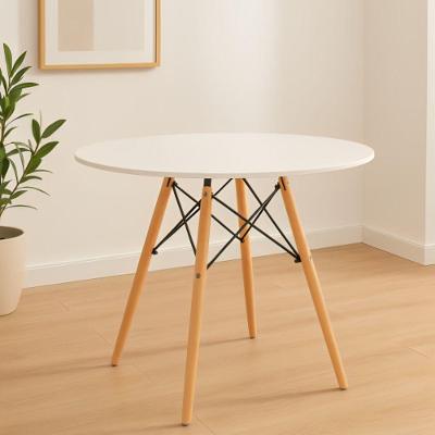 Mesa Sofisticada Eiffel Eames Redonda 80cm Desing Moderno Elegance Cor Branco