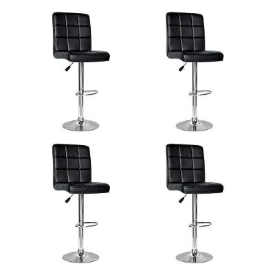 Conjunto 4 Banquetas Dublin Material Ecológico Preta