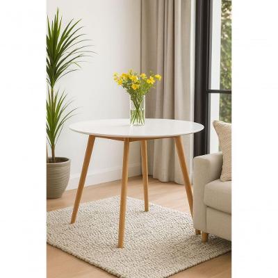 Mesa Leda 90cm Redonda Branco Ideal Para Ambientes Sofisticados E Compactos