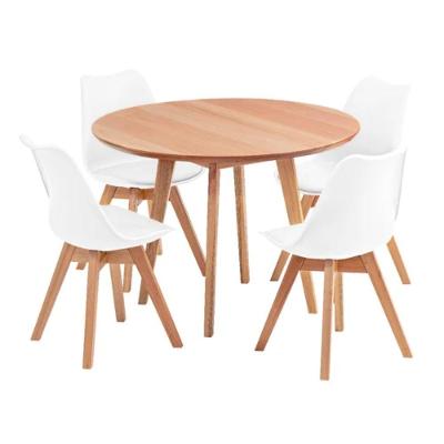 Jogo De Mesa Redonda Para Cozinha Ou Sala – Nina Saarinen Com 4 Cadeiras Ergonômicas